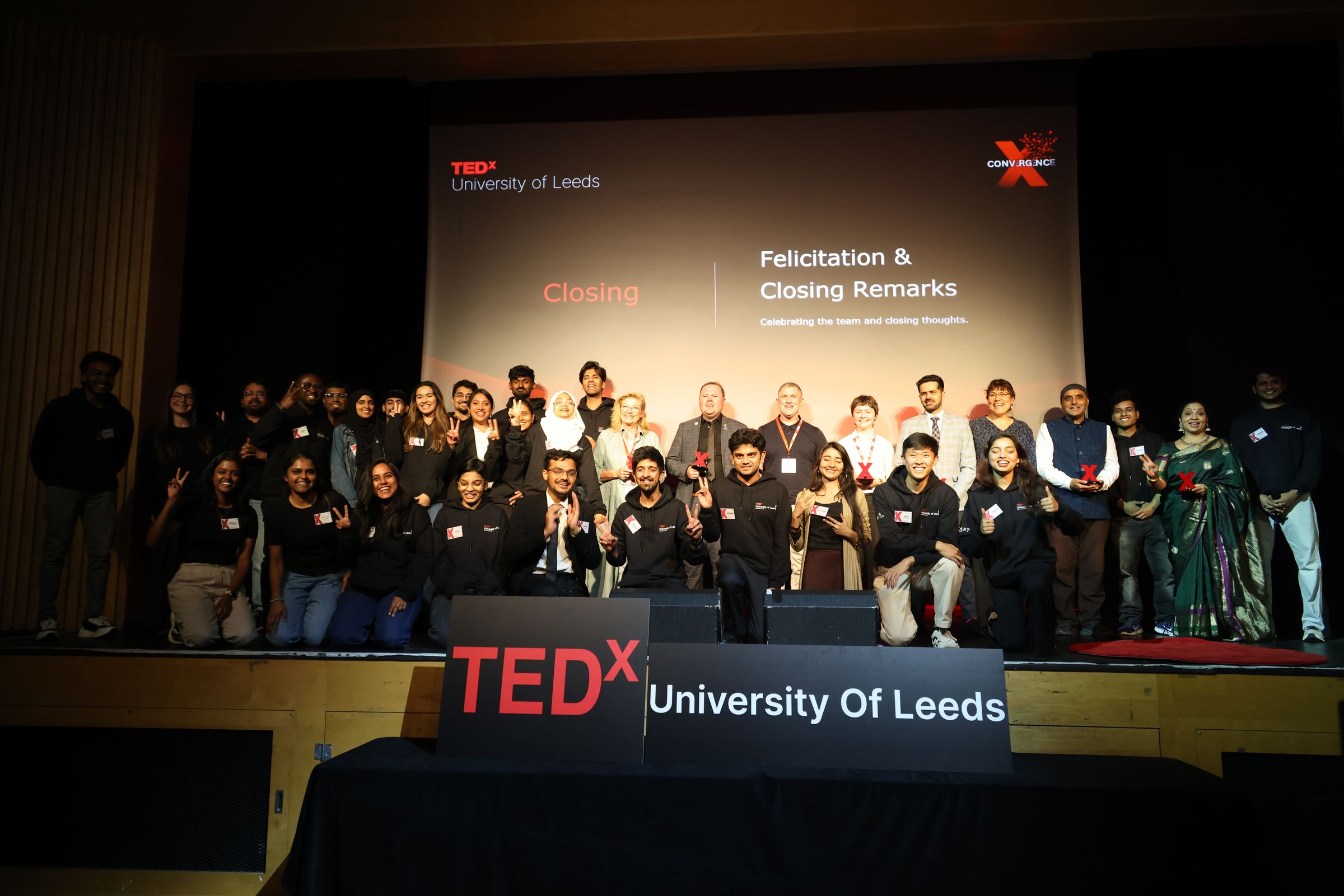 Speakers, team, and attendees of TEDxUniversityOfLeeds 2026 gathered for a group photo